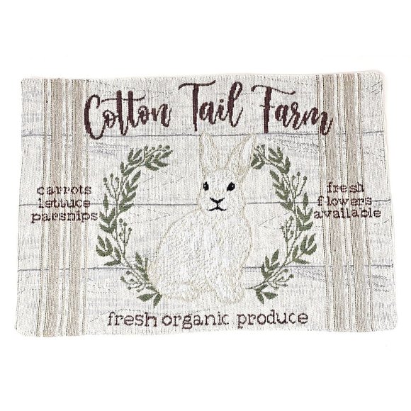 Easter Bunny Cotton Tail Farm Fabric Placemats (Set of 4) - Picture 1 of 3